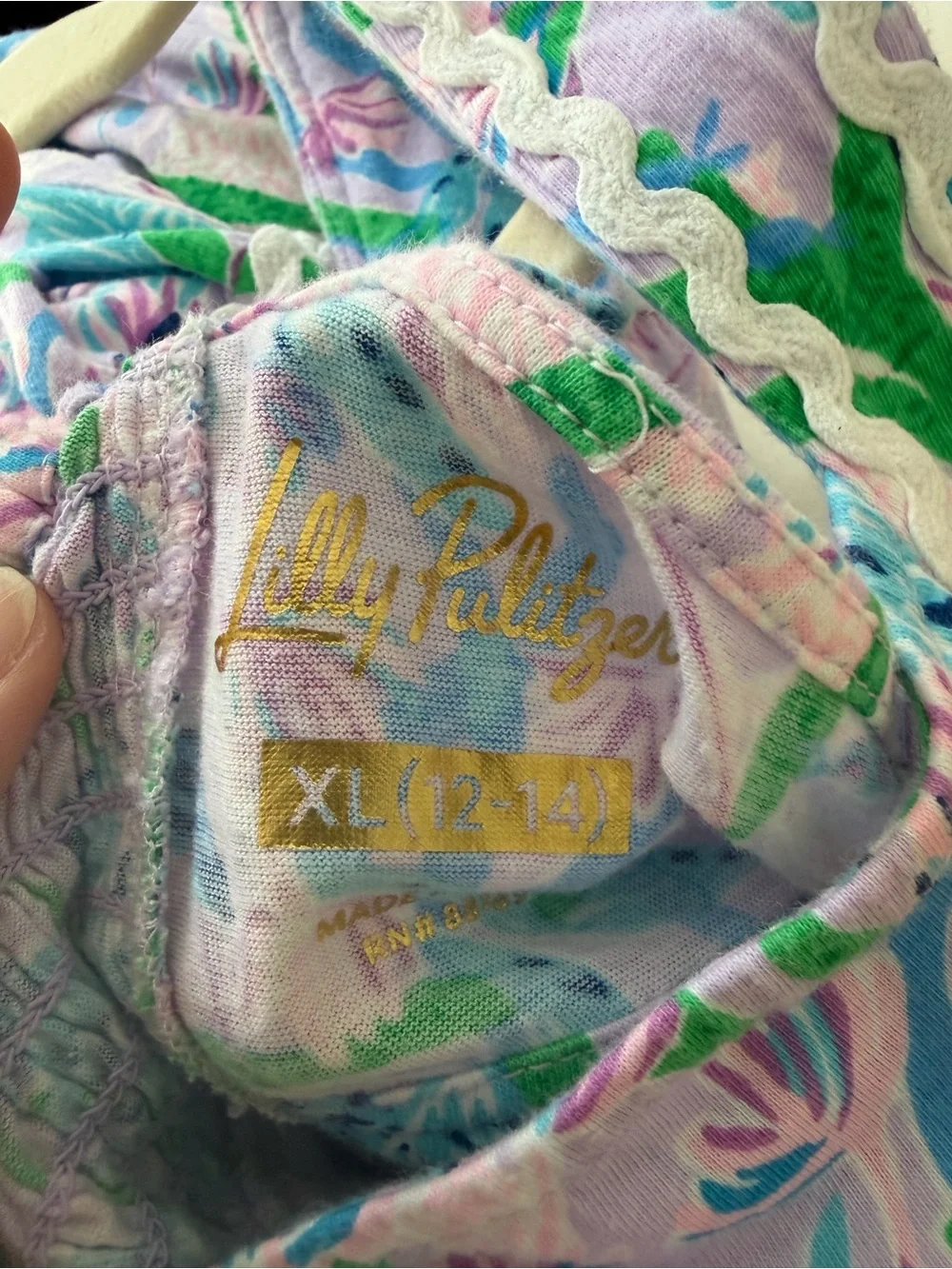 Lilly Pulitzer Girls' Pink, Green & Blue Floral Tiered Sundress